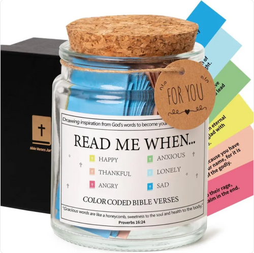 Scripture Inspiration Jar filled with Bible verse cards
