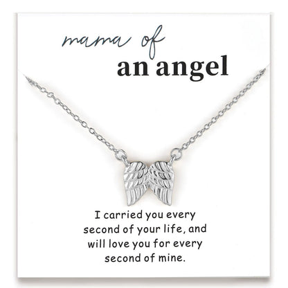 Guardian Angel Keepsake Necklace, angel wing pendant memorial jewelry