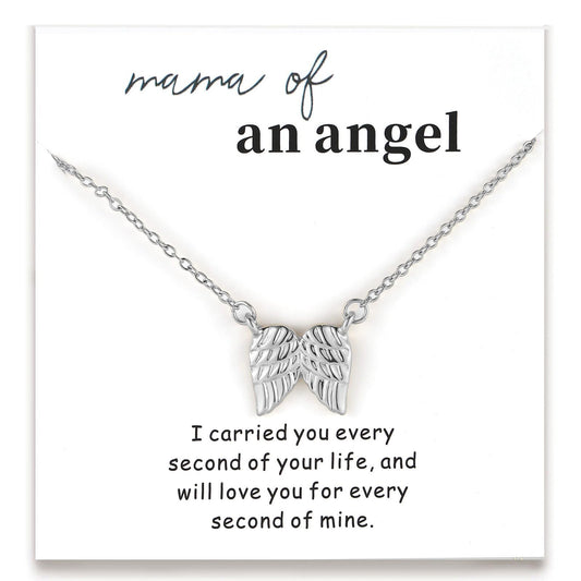 Guardian Angel Keepsake Necklace, angel wing pendant memorial jewelry